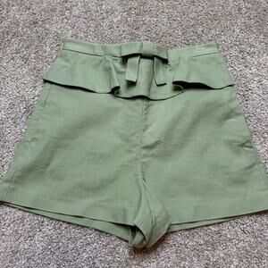 Valentino Red Olive Green Ruffled with Bow Detail size 40